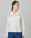 【SALE/40%OFF】ANAYI 衿付きシアーレース プルオーバー アナイ トップス その他のトップス ホワイト ブルー ブラック【送料無料】