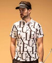 【SALE/30%OFF】LUXEAKMPLUS LUXEAKMPLUS ゴルフ 総柄半袖ポロシャツ(吸水速乾) シフォン トップス ポロシャツ ブラック ベージュ ホワイト【送料無料】