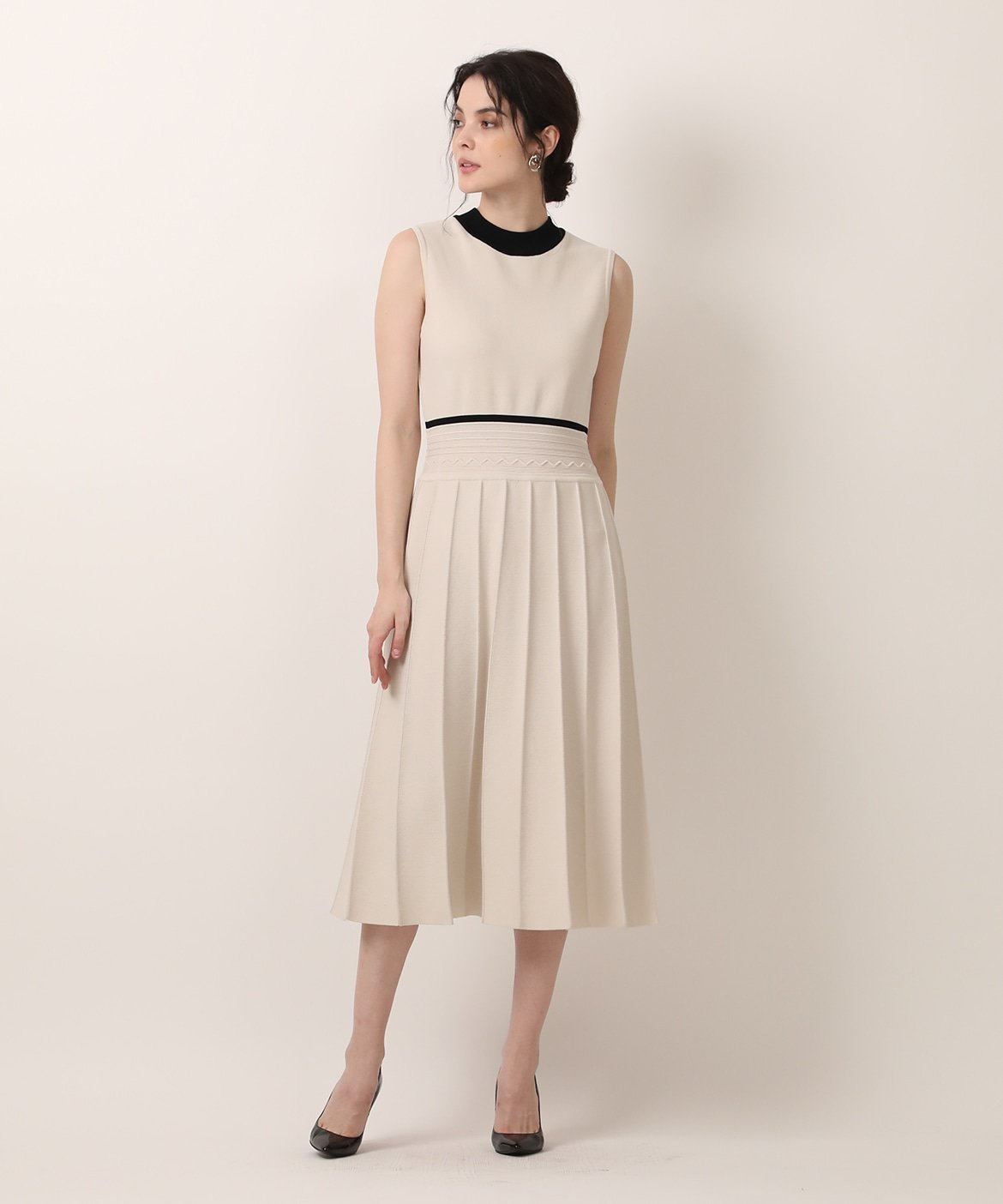 Maglie par ef-de 《大きいサイズ》バイカラーニットワンピース《M Maglie le cassetto》 マーリエ ル ..