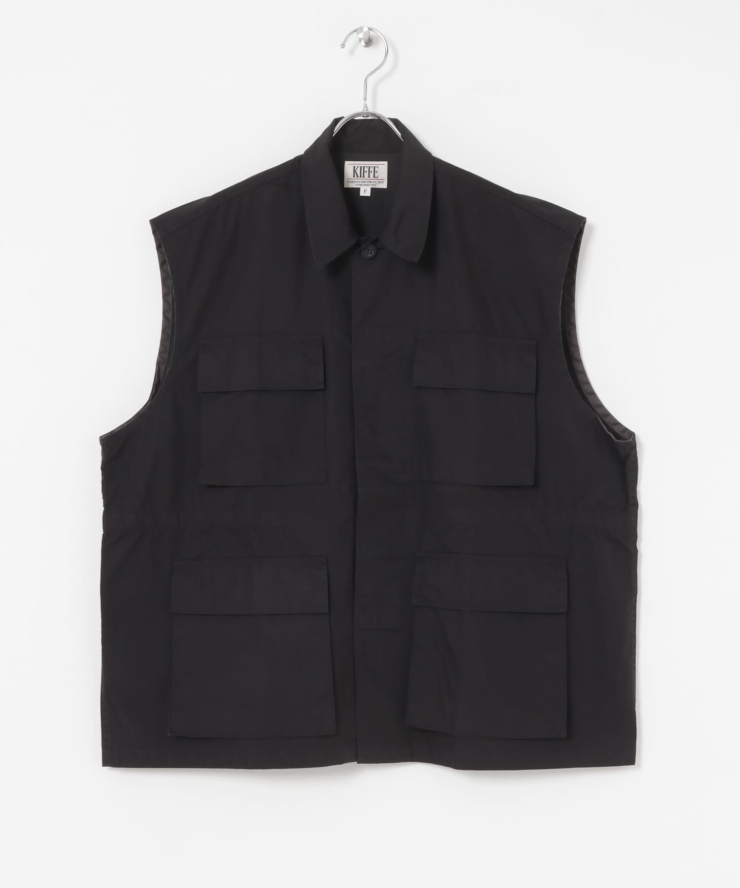 【SALE／40%OFF】URBAN RESEARCH KIFFE FATIGUE VEST アーバンリサーチ トップス ベスト・ジレ ブラック【送料無料】