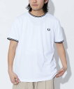 FRED PERRY TWIN TIPPED T-SHIRT / ツインティップ Tシャツ / M1588 【限定展開】 フリークスストア トップス カットソー Tシャツ ホワイト グレー ブラック ネイビー【送料無料】