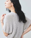 VIS 【WEB限定】リボンヤーンバルーン袖サマーニット ビス トップス ニット グレー ホワイト ブラック【送料無料】