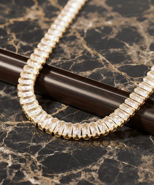 GA Narrow StoneTennis Chain Necklace ジャックローズ アクセサリー・腕時計 ネックレス ゴールド シルバー