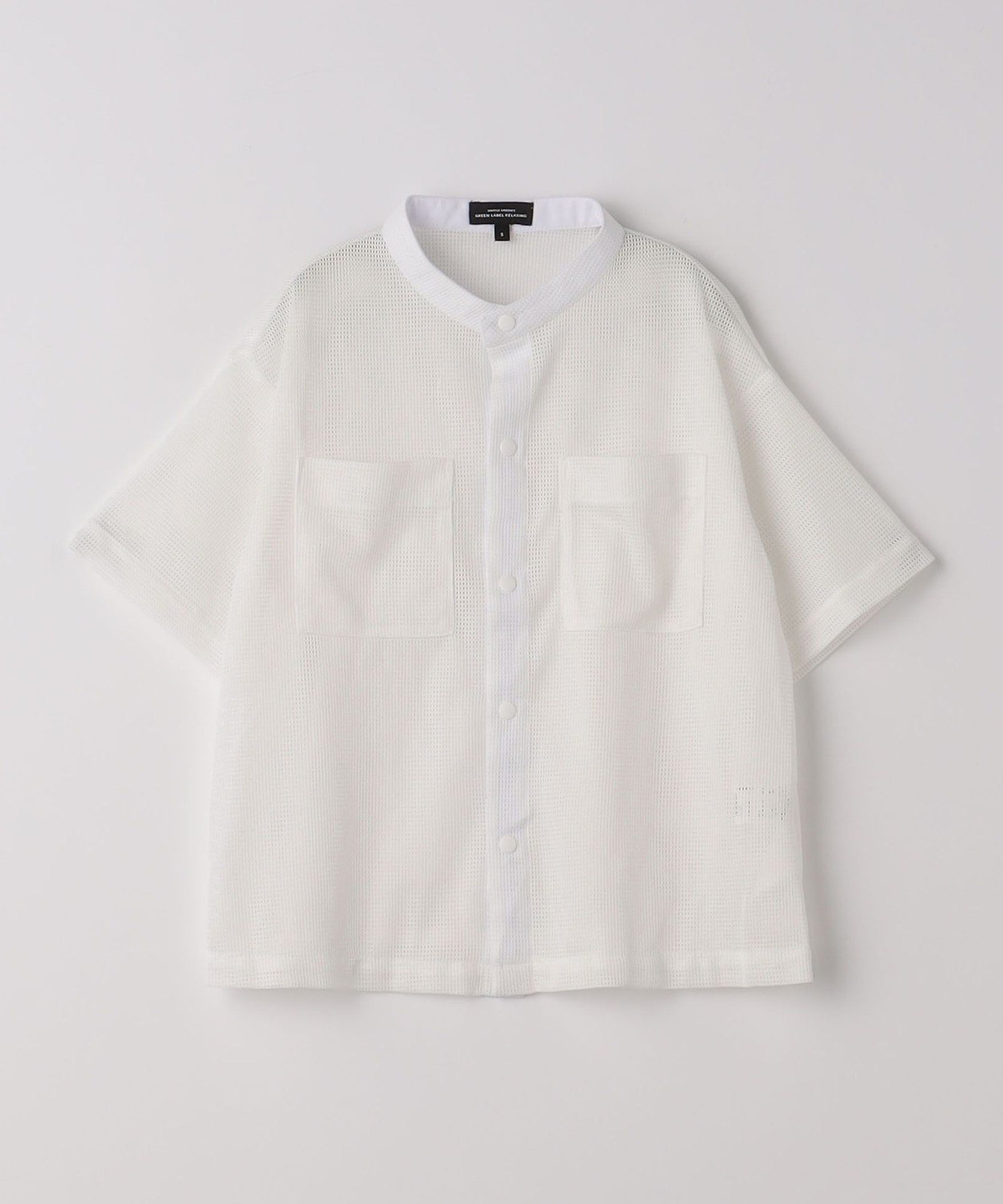 【SALE／60%OFF】UNITED ARROWS green label relaxing TJ メッシュ ビッグシャツ 110cm-130cm ユナイテッドアローズ アウトレット トップス シャツ・ブラウス ホワイト ブラックのサムネイル