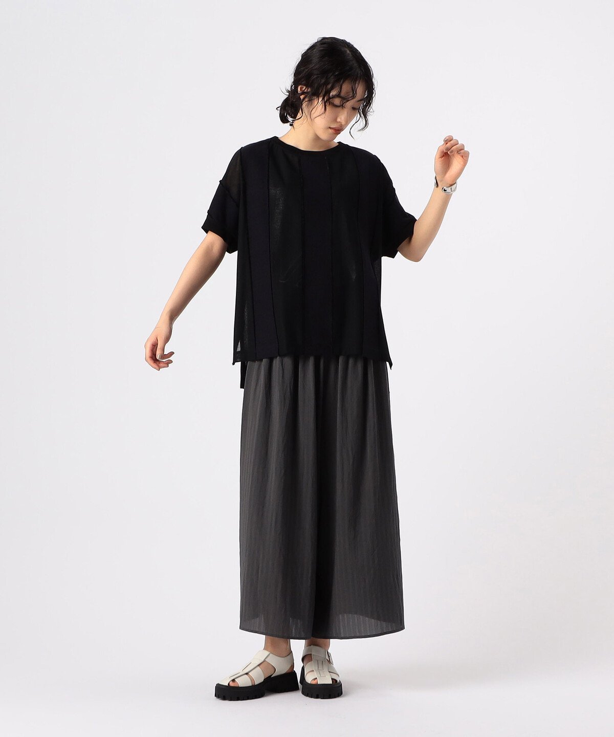 【SALE／50%OFF】Gabardine K.T ビックストライプ ビックサイズプルオーバー コムサ トップス カットソー・Tシャツ ネイビー ブラック【送料無料】