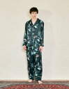 SLEEPY SLEEPY メンズガーデンフラワーロングパジャマ長袖ロングパンツ スリーピー スリーピー インナー・ルームウェア パジャマ ホワイト グレー【送...