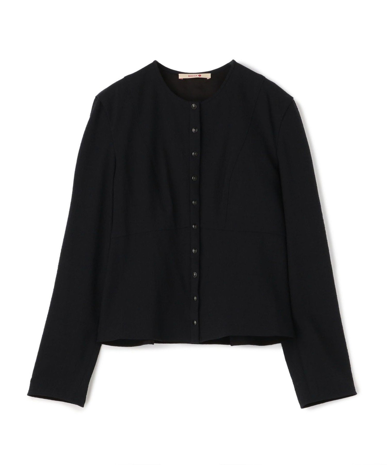 【SALE／60%OFF】BACCA シアサッカー ペプラムブラウス トゥモローランド トップス シャツ・ブラウス ネイビー ベージュ【送料無料】