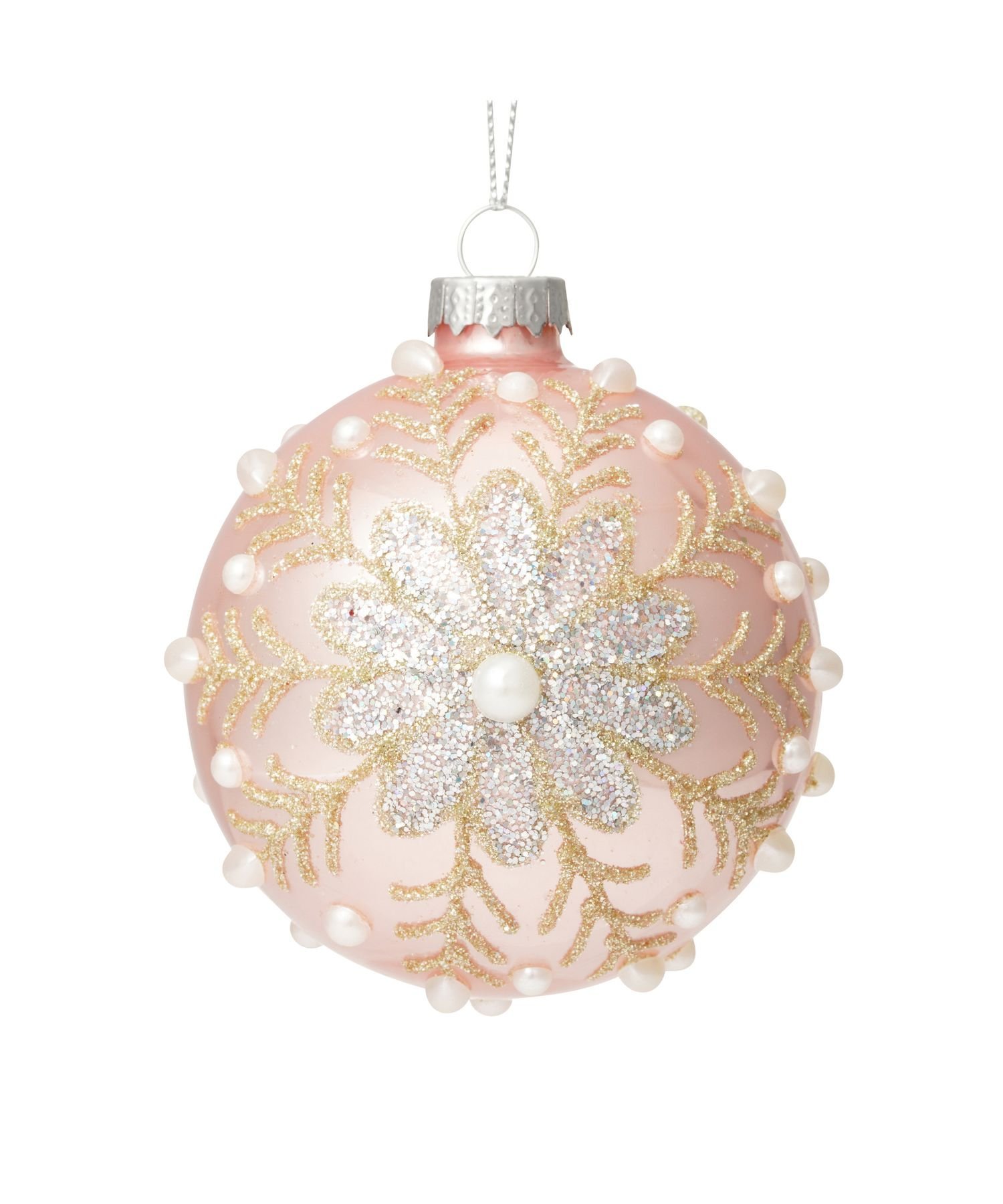 Francfranc ガラスオーナメント スノー ピンク フランフラン インテリア・生活雑貨 オブジェ・置物・アート ピンクのサムネイル