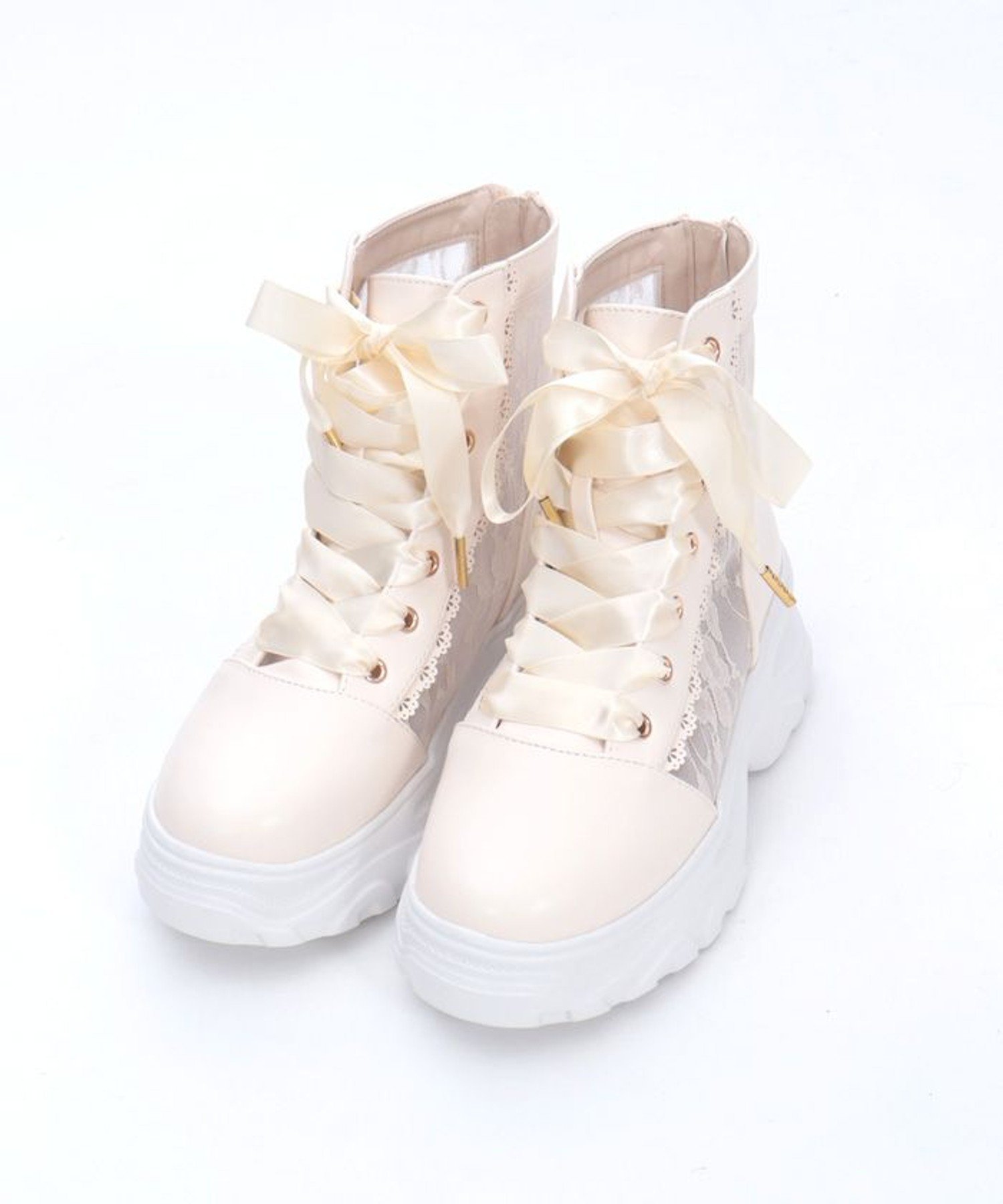 axes femme レースハイカットスニーカー アクシーズファム シューズ・靴 パンプス ベージュ【送料無料】