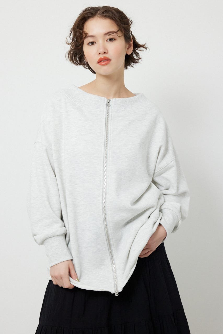 RODEO CROWNS WIDE BOWL 2WAYオフショルダージップトップス ロデオクラウンズワイドボウル トップス カットソー・Tシャツ ネイビー グレー ホワイト