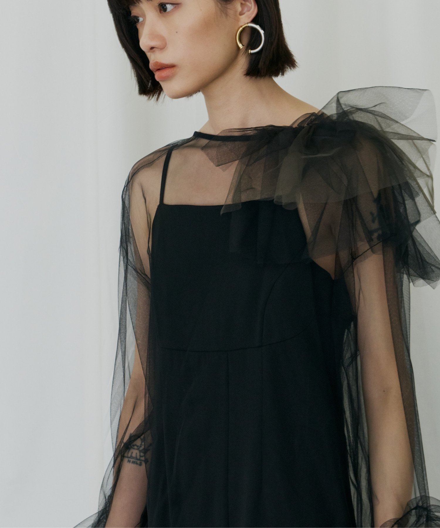 【SALE／15%OFF】ANDRESD 【2点セット】結婚式 チュールフリルドレス アンドレスド ワンピース・ドレス ドレス オレンジ グリーン ブラック ベージュ【送料無料】（楽天・Rakuten Fashion）