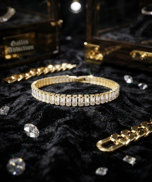 GA Narrow StoneTennis Chain Bracelet ジャックローズ アクセサリー・腕時計 ブレスレット・バングル ゴールド シルバー