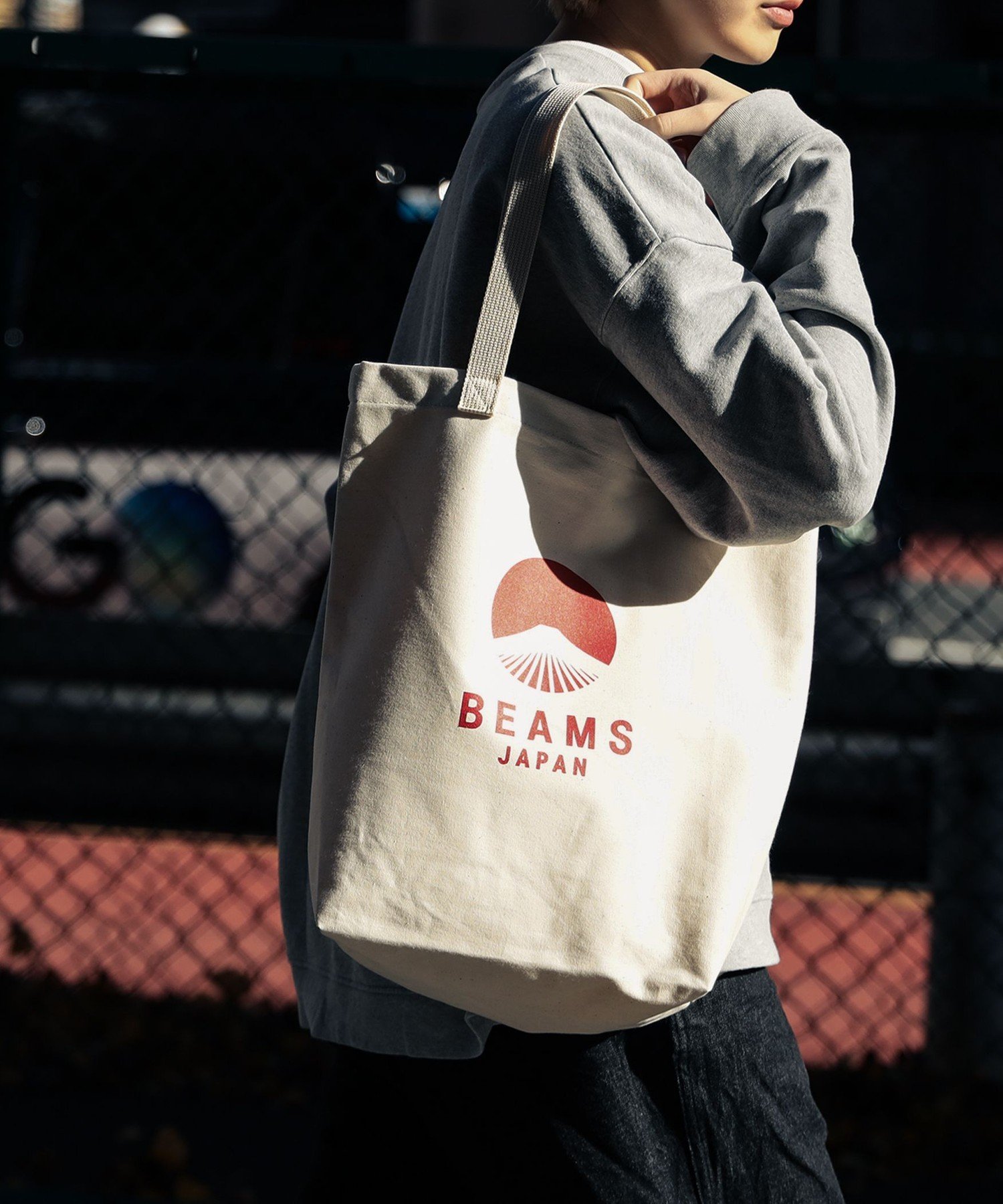 BEAMS トートバッグ メンズ BEAMS JAPAN evergreen works * BEAMS JAPAN / 別注 ビームス ジャパン ロゴ トートバッグ ビームス ジャパン バッグ その他のバッグ レッド ブラック【送料無料】
