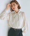 【SALE/37%OFF】grove 2WAYラグランスリーブボウタイブラウス グローブ トップス シャツ・ブラウス ホワイト ブルー