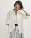 【SALE/30%OFF】ADAM ET ROPE' FEMME クールタッチジャージシャツ アダムエロペ トップス シャツ・ブラウス ブラック ホワイト【送料無料】
