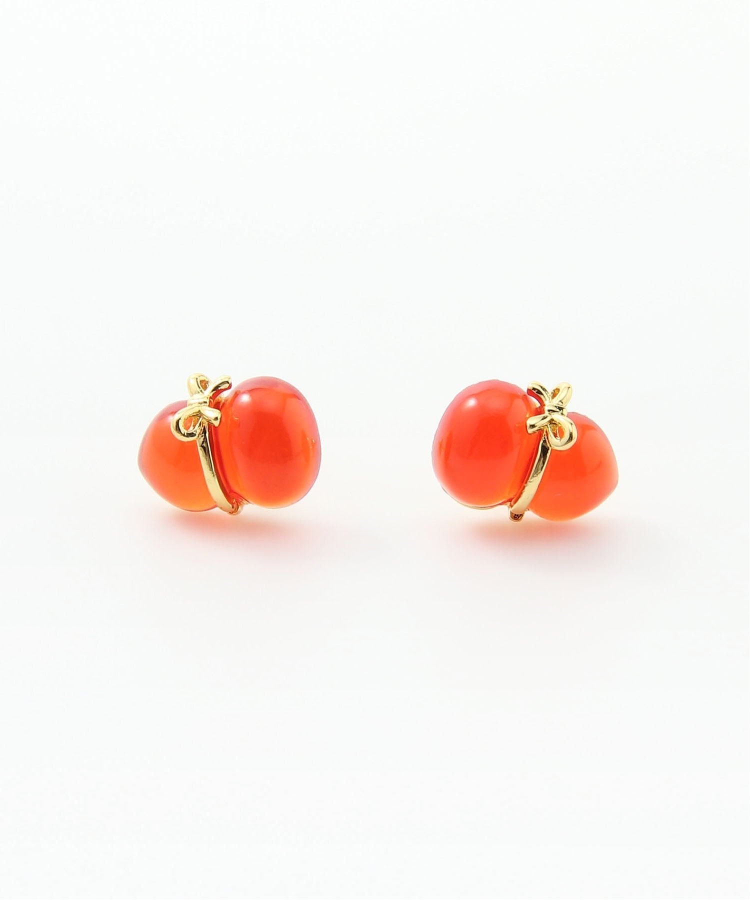 Coo+i/(W)ひょうたんモチーフデザインピアス スレンダー アクセサリー・腕時計 ピアス レッド グリーン