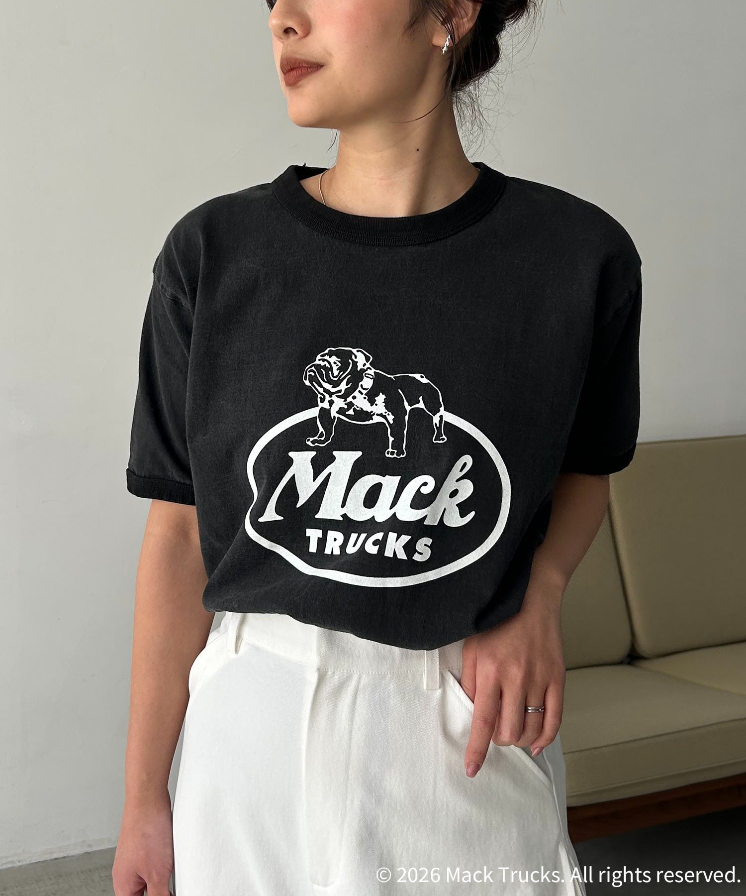 CAPRICIEUX LE'MAGE ＜GOOD ROCK SPEED＞MACK TRUCKS Tシャツ カプリシュ　レマージュ トップス カットソー・Tシャツ ブラック【送料無料】