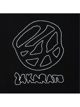 24karats 24karats/(M)Distorted Logo Crew Sweat バーチカルガレージ カットソー スウェット ブラック オレンジ【送料無料】