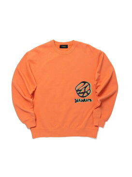24karats 24karats/(M)Distorted Logo Crew Sweat バーチカルガレージ カットソー スウェット ブラック オレンジ【送料無料】