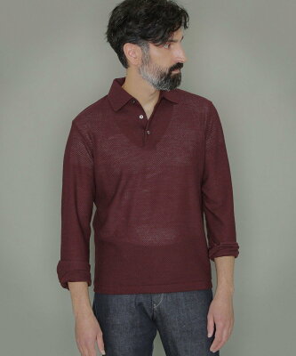 【SALE/49%OFF】MACKINTOSH LONDON ハニカム長袖ブライトンポロシャツ マッキントッシュ ロンドン トップス ポロシャツ レッド ブルー ブラウン【送料無料】