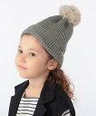 【SALE/50%OFF】SHIPS KIDS SHIPS KIDS:ポンポン ニット ワッチ シップス 帽子 ニット帽・ビーニー グレー イエロー ホワイト