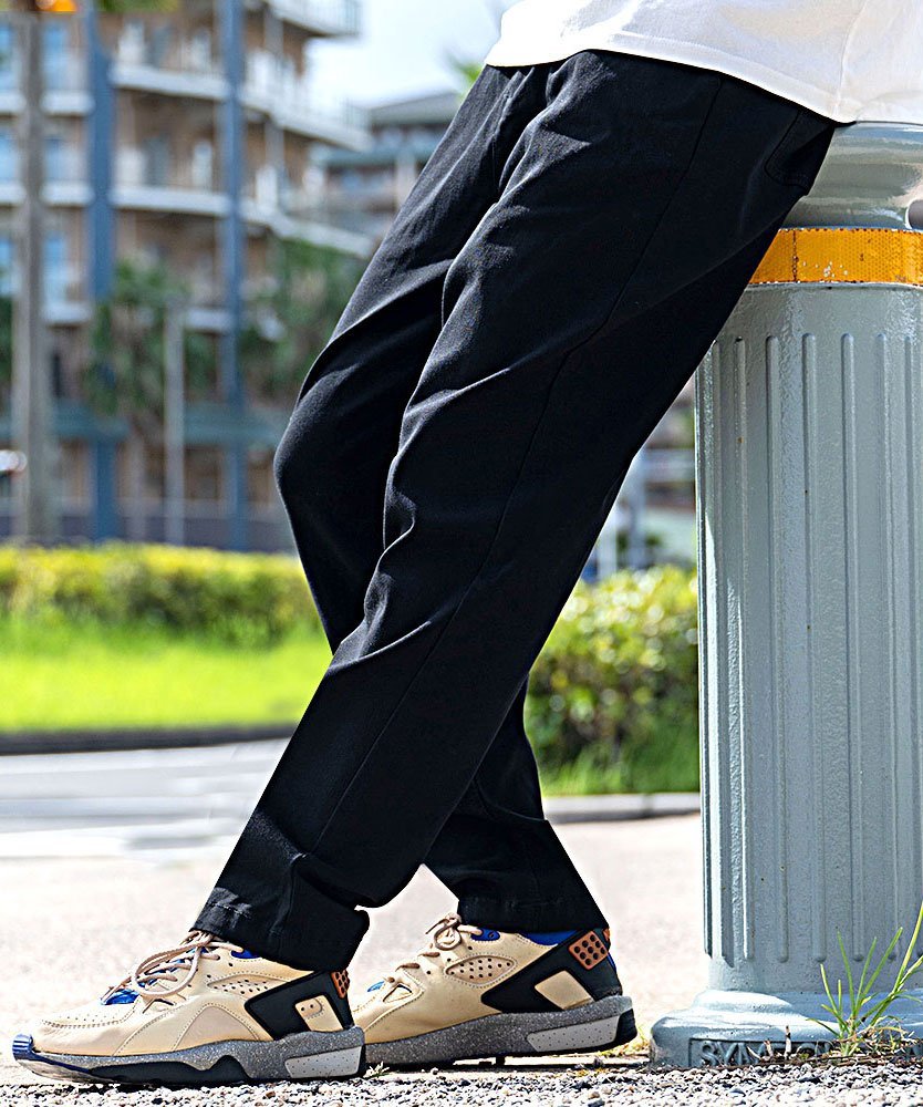 Vicci VICCI ストレッチワイドテーパードパンツ シルバーバレット パンツ チノパンツ ベージュ ホワイト ネイビー ブラック