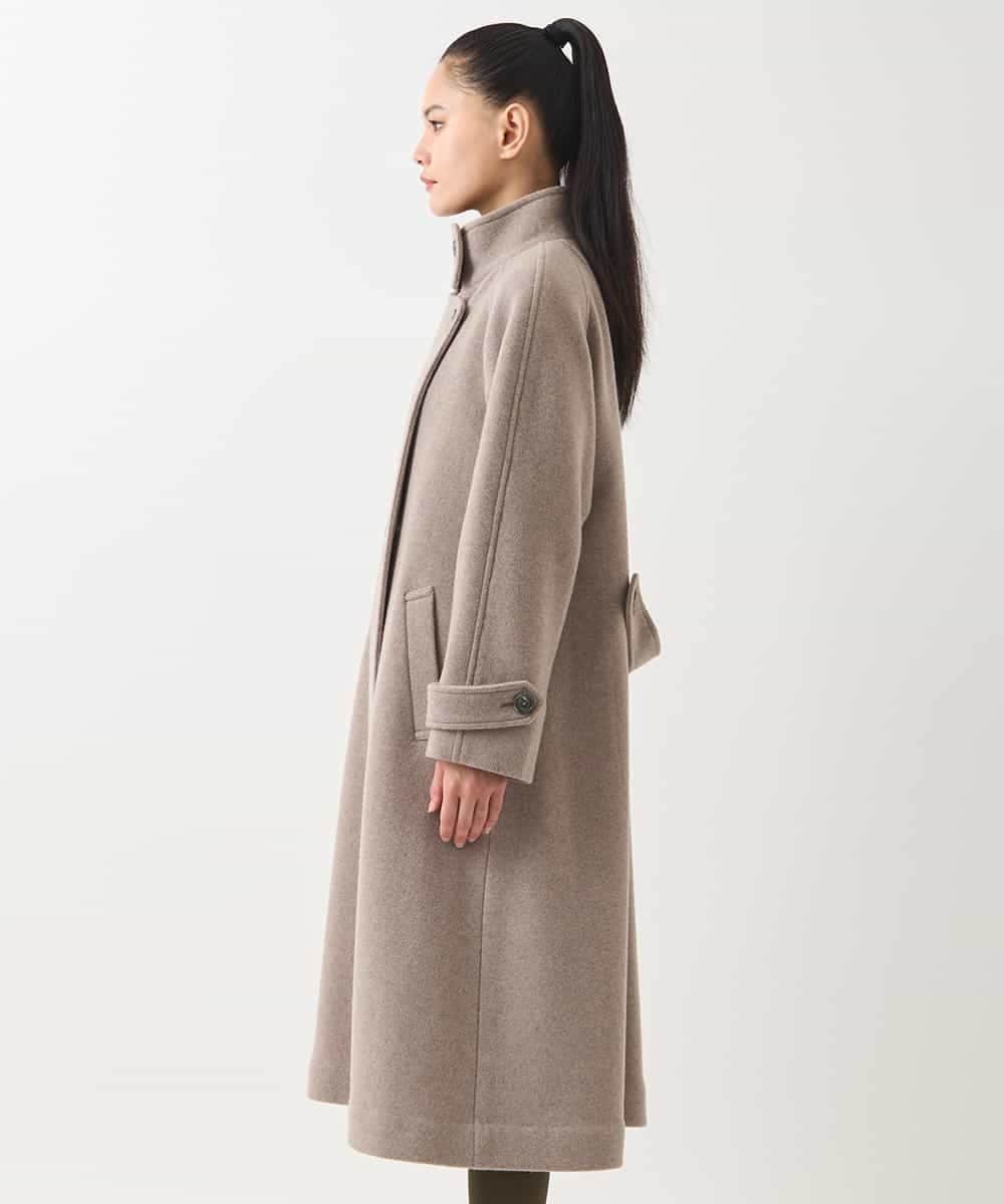 HIROKO BIS スタンドカラーラグランデザインコート ヒロコ ビス ジャケット・アウター チェスターコート ベージュ グレー