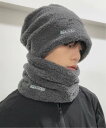 NOWLE NOWLE/(M)【NOWLE】ワンポイント ボア ニット帽/ネックウォーマー チェルカ 帽子 ニット帽・ビーニー ブラック グレー