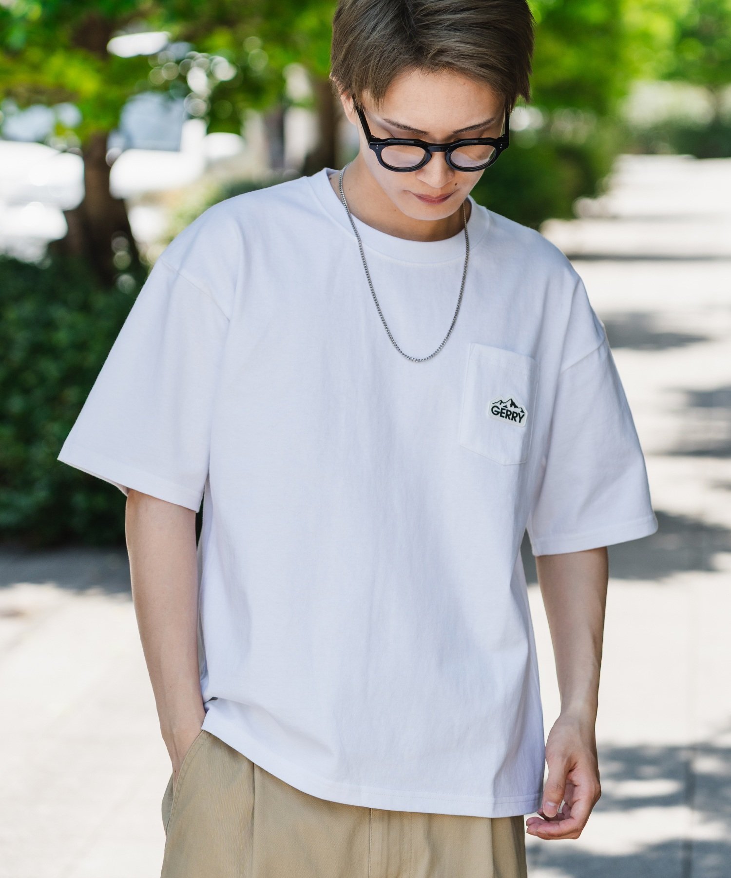 GERRY ジェリー 別注 マウントロゴ シリコンワッペン ポケット半袖Tシャツ インプローブス トップス カットソー・Tシャツ ホワイト ブラック