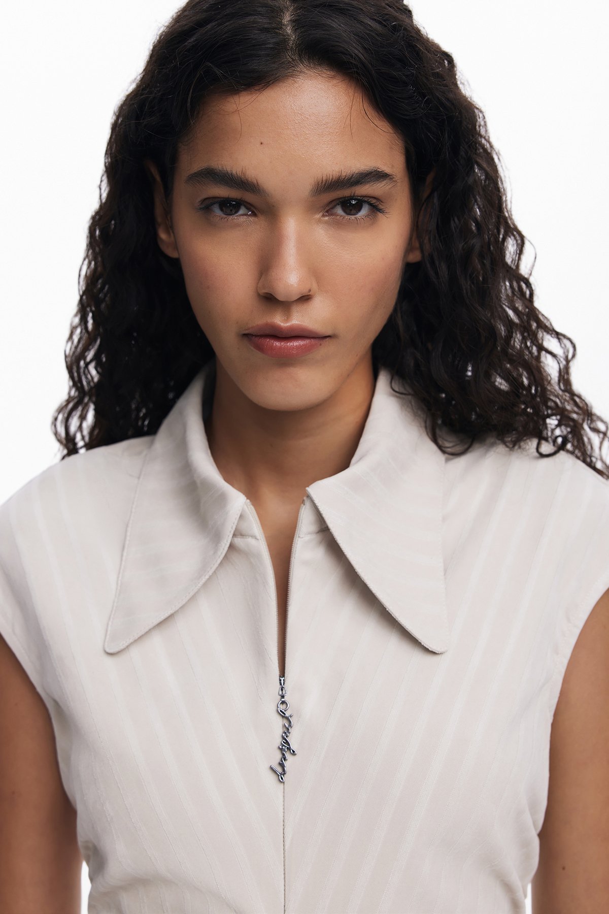 【SALE／30%OFF】Desigual ストライプシャツドレス サイドギャザーミニ 結婚式 二次会 フォーマル デシグアル ワンピース・ドレス ドレス ベージュ【送料無料】