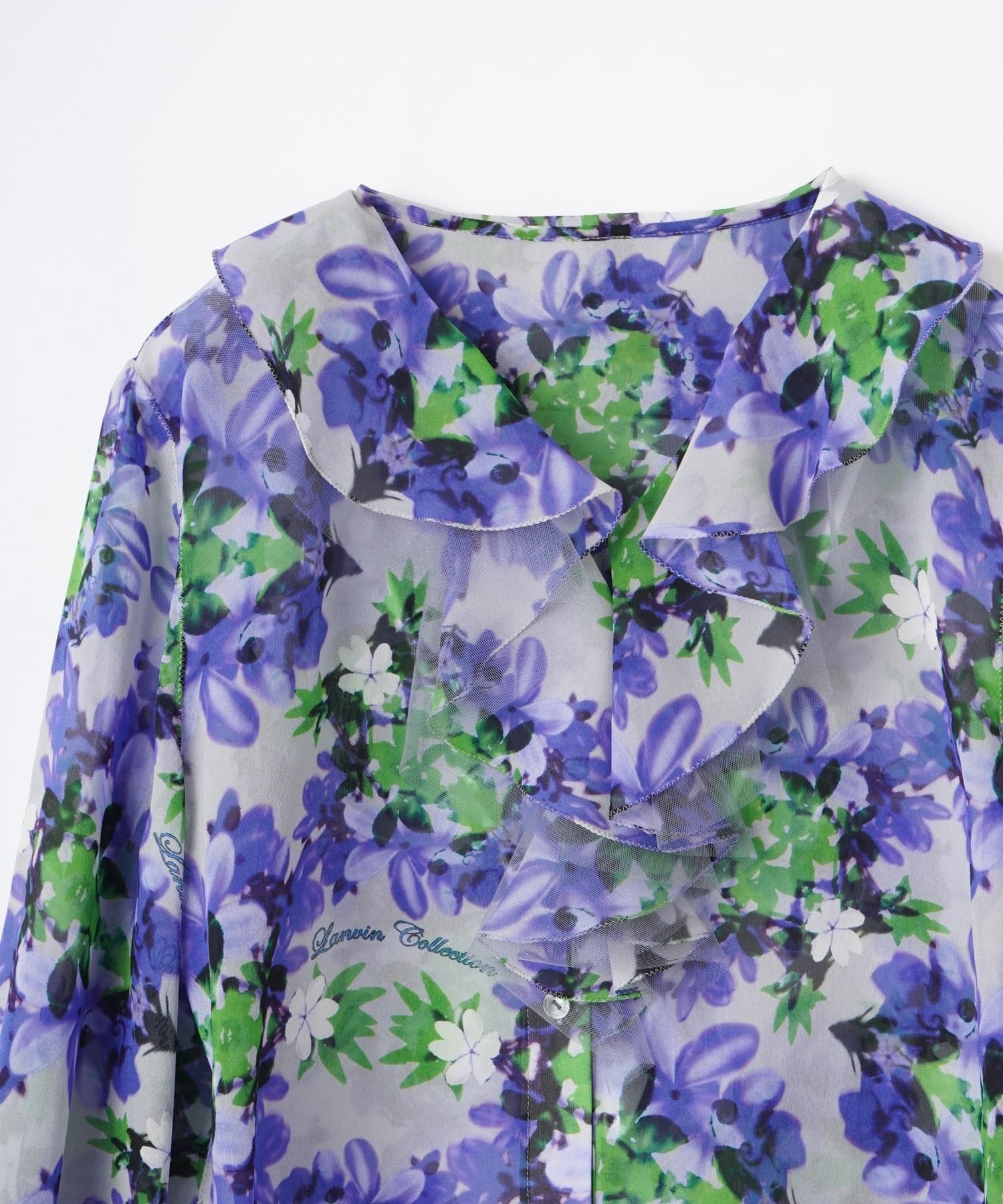 【SALE／60%OFF】LANVIN COLLECTION フラワーカレイドスコーププリントブラウス ランバン コレクション トップス シャツ・ブラウス ブルー【送料無料】