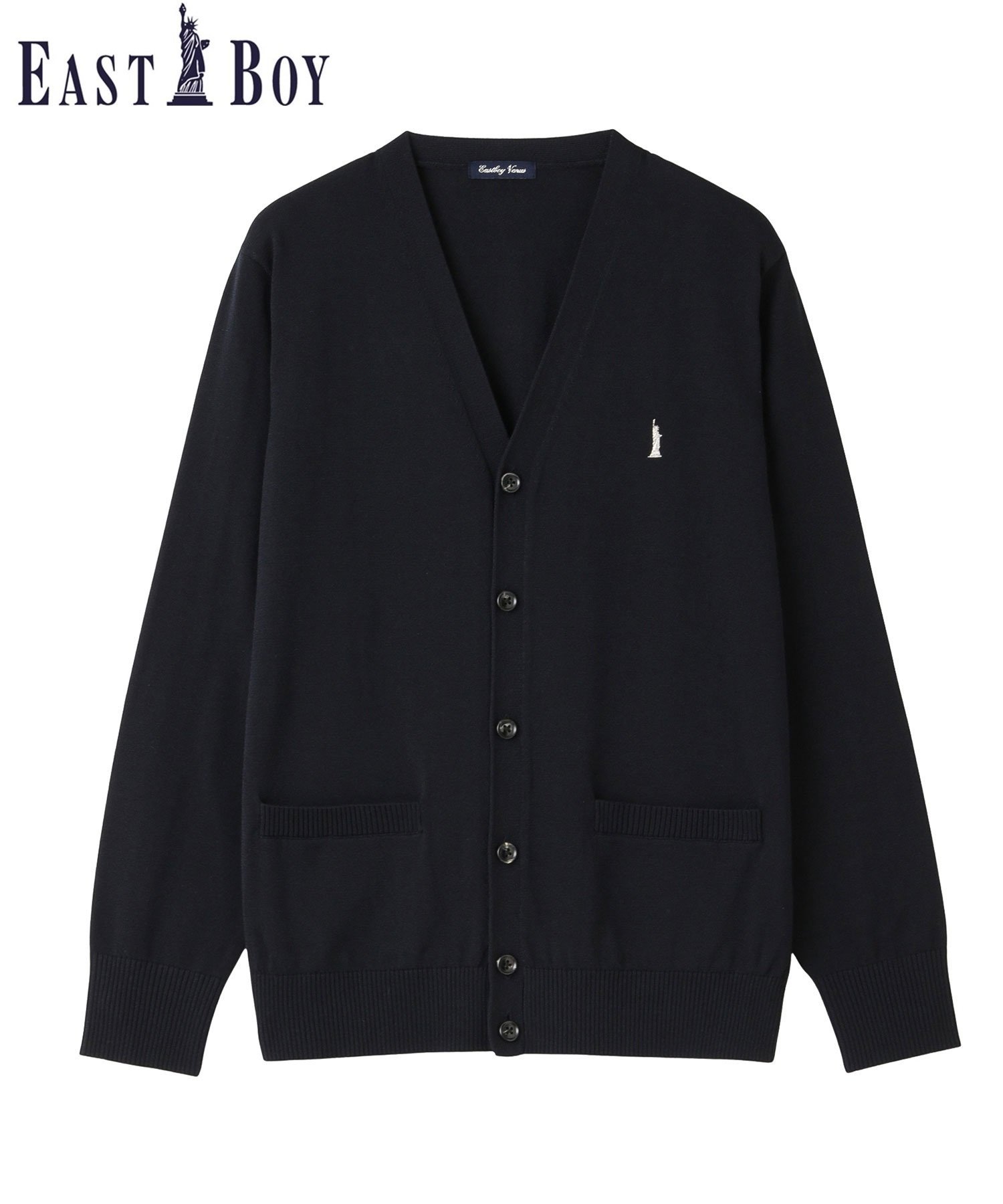 EASTBOY Venus カーディガン COOLMAX ニット ハイゲージ 薄手 通学 制服 中学生 高校生 スクール イーストボーイ トップス カーディガン ホワイト ネイビー【送料無料】