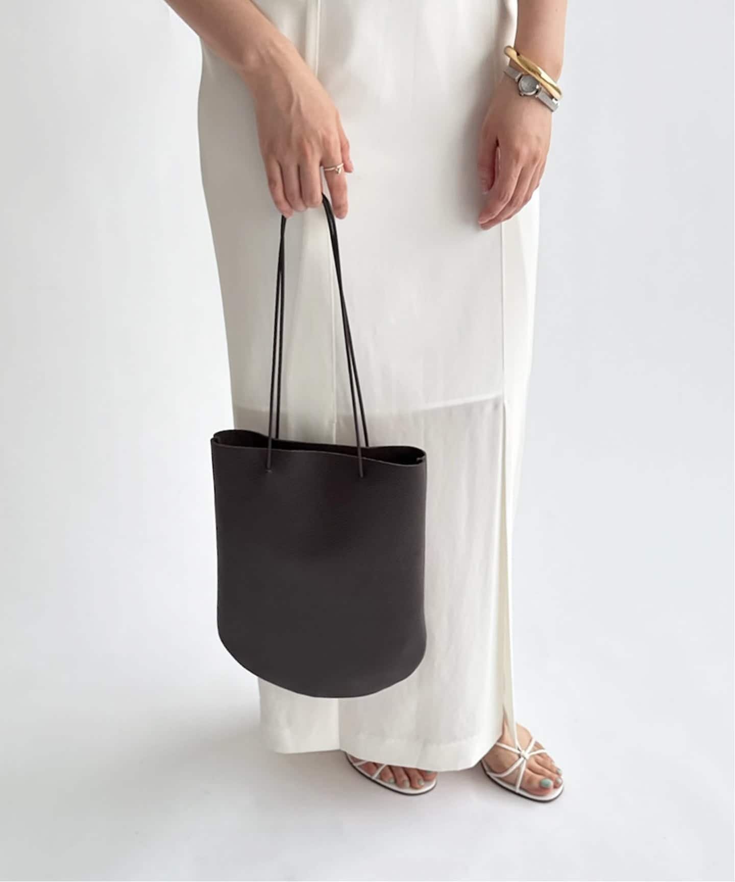 EDIT.FOR LULU 【_Fot/フォート】half circle tote エディット フォー ルル バッグ トートバッグ ブラウン【送料無料】