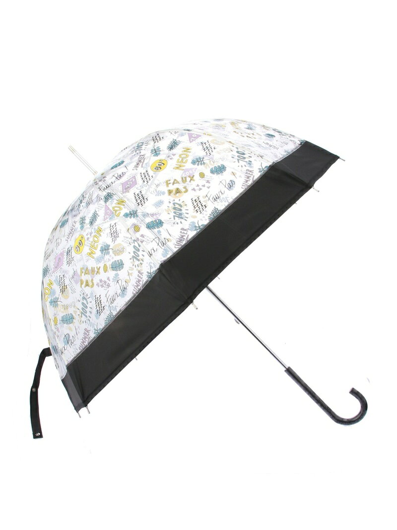 Faux Pas PARIS FAUX PAS PARIS/(W)フォーパ パリ サマースタイル柄 雨傘 オーロラ　アクセント ファッション雑貨 傘・長傘 ブラック ブルー【送料無料】