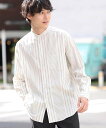 【SALE/37%OFF】a.v.v ストライプバンドカラーシャツ アー・ヴェ・ヴェ トップス シャツ・ブラウス ブラック グリーン ネイビー