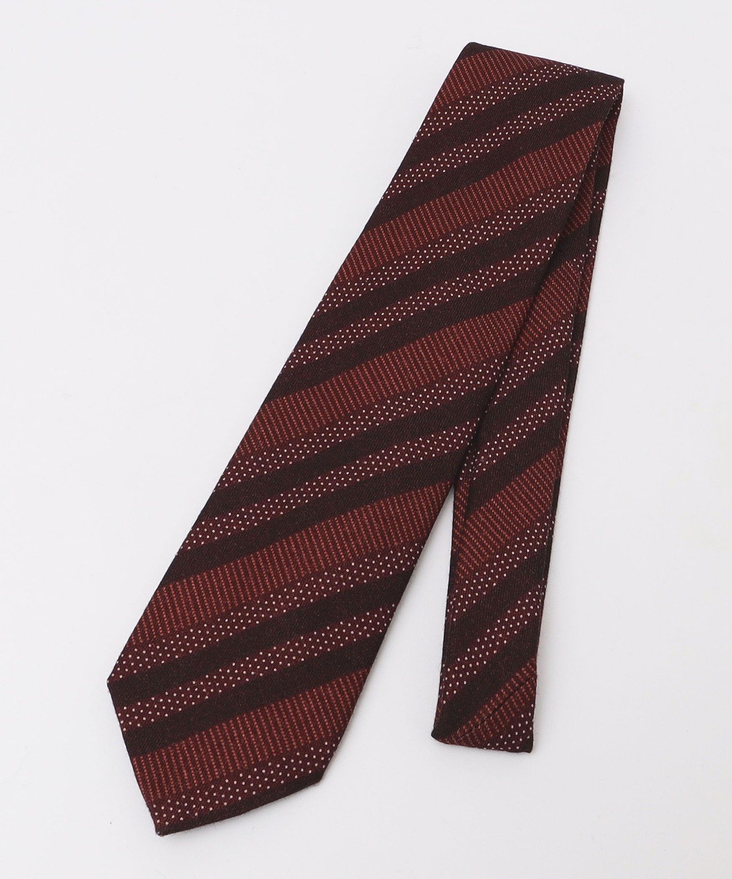 【SALE/40%OFF】SHIPS MEN 【SHIPS別注】Stefano Cau: ウール プリント ドット ストライプ ネクタイ シップス スーツ・フォーマル ネクタイ・蝶ネクタイ レッド ブラック ブラウン【送料無料】