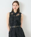 ANAYI 【セットアップ対応商品】メッシュフラワーシャツ ブラウス アナイ トップス シャツ・ブラウス ホワイト ブラック【送料無料】