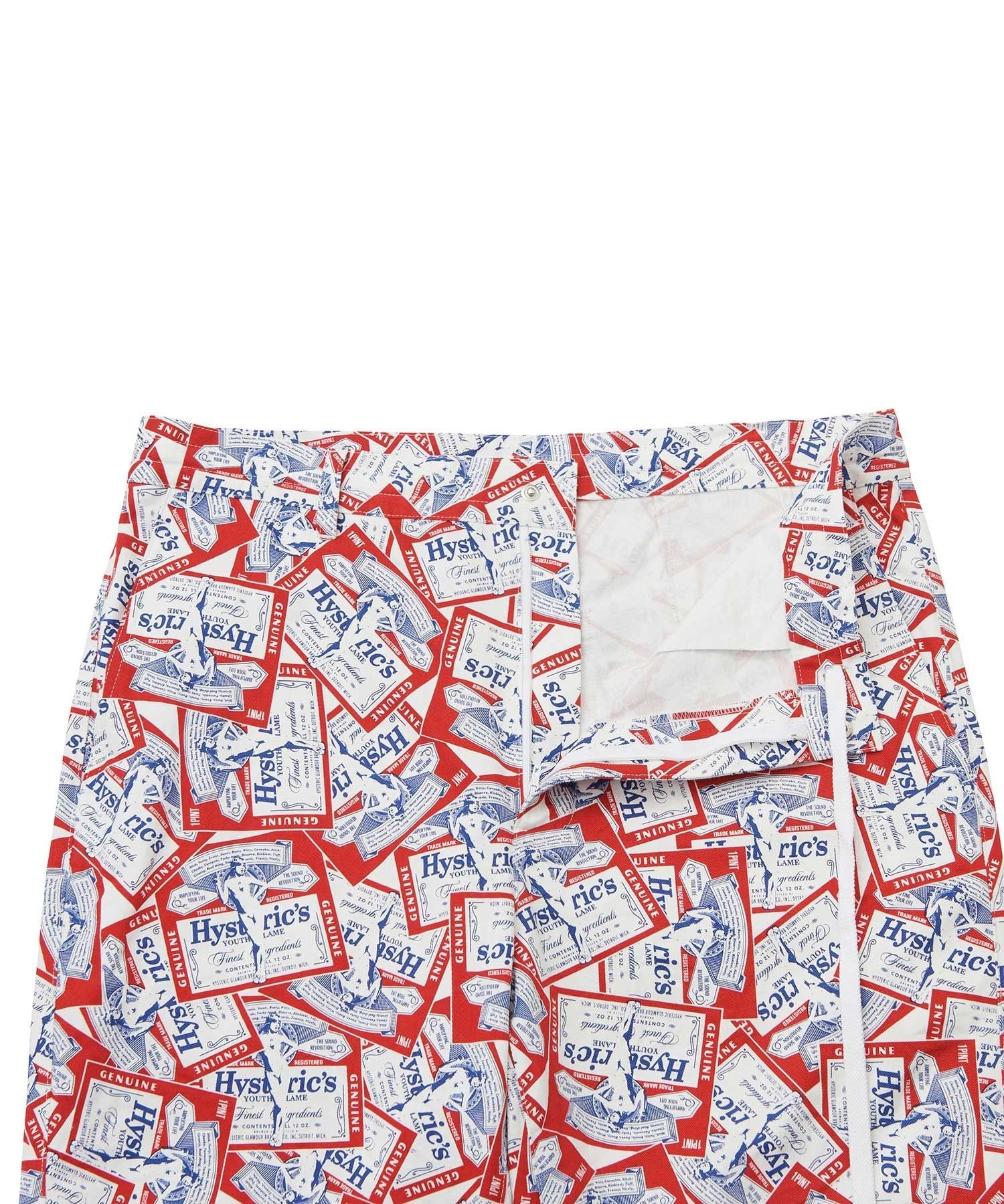 HYSTERIC GLAMOUR HG LABEL柄 ショーツ ヒステリックグラマー パンツ その他のパンツ レッド【送料無料】