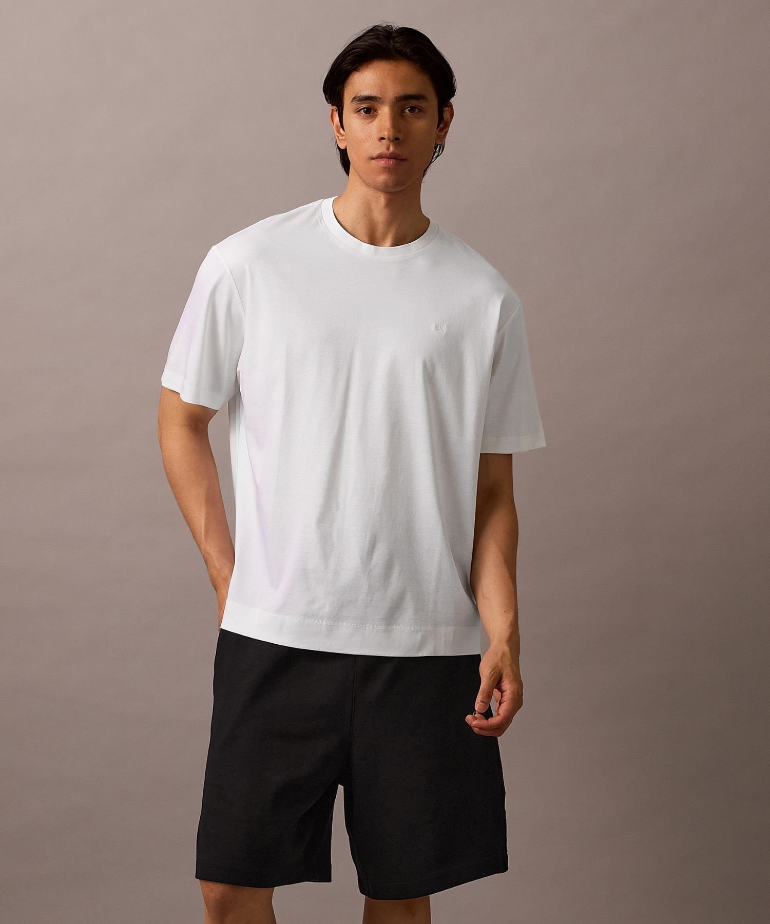 Calvin Klein (M)【公式ショップ】 カルバンクライン インターロック クルーネック Tシャツ Calvin Klein 4LC229G カルバン・クライン トップス カットソー・Tシャツ ホワイト ブラック【送料無料】