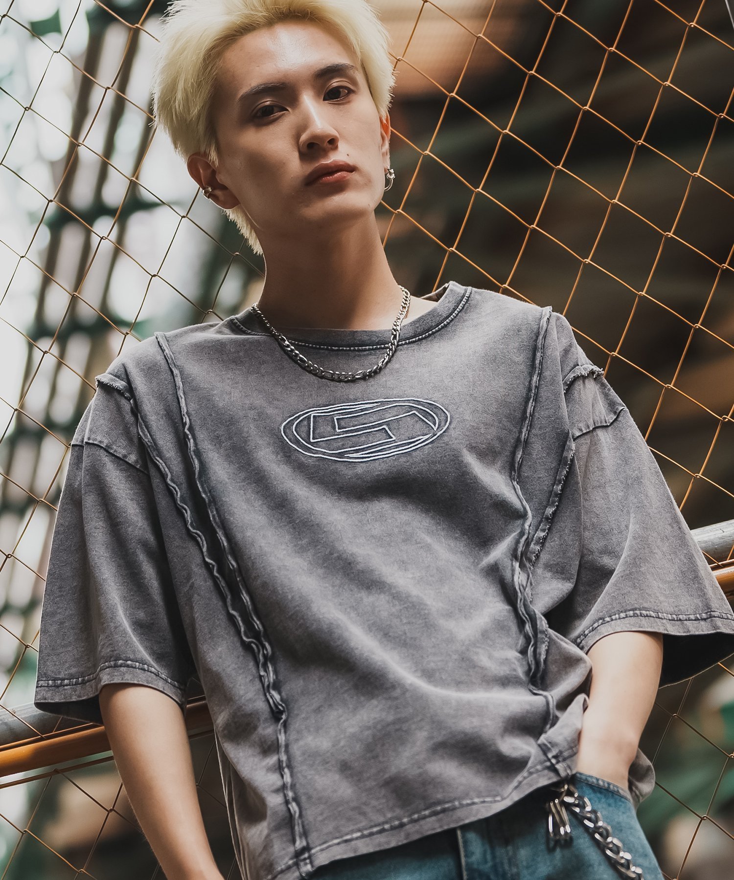 【SALE／59%OFF】SIDEWAY STANCE SIDEWAY STANCE サイドウェイスタンス オーバル ロゴ グランジ 半袖T インプローブス トップス カットソー・Tシャツ ブラウン ブラック