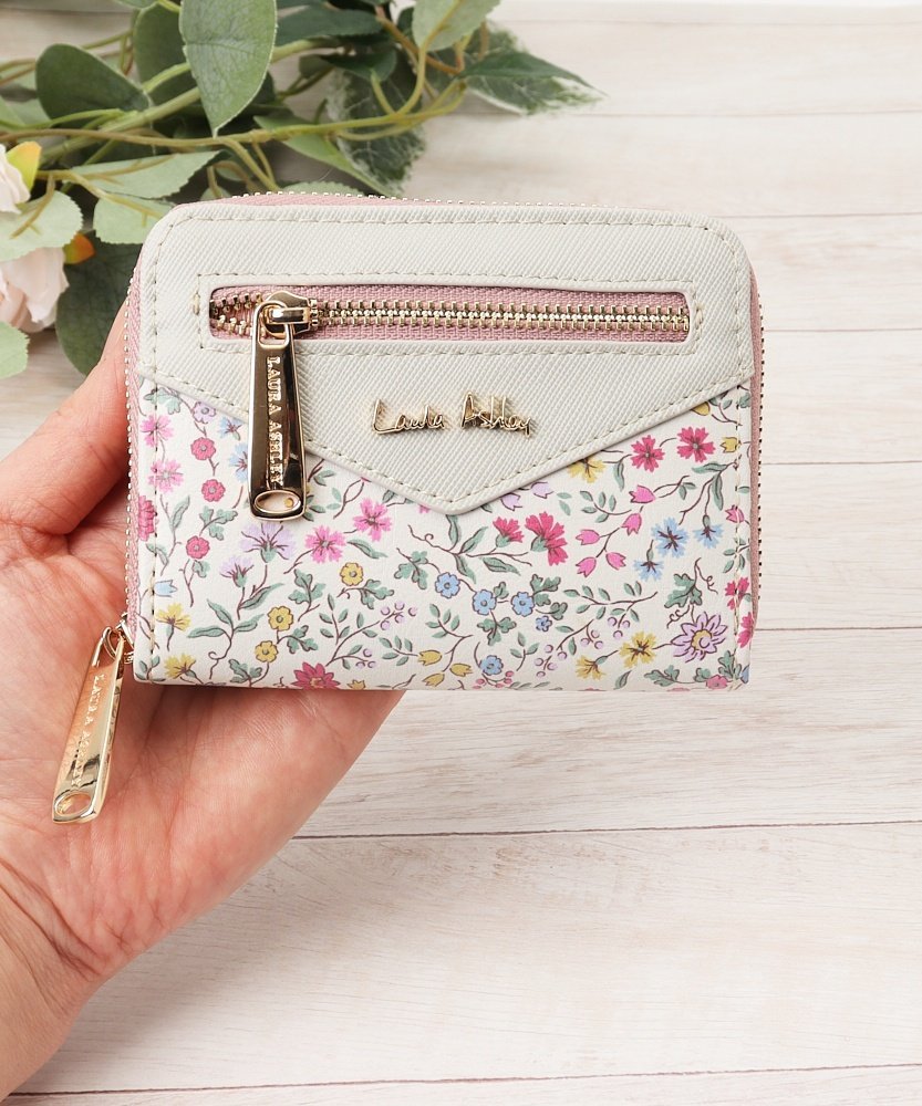 LAURA ASHLEY LAURA ASHLEY ミニラウンド財布 ローラ 財布・ポーチ・ケース 財布 ピンク【送料無料】