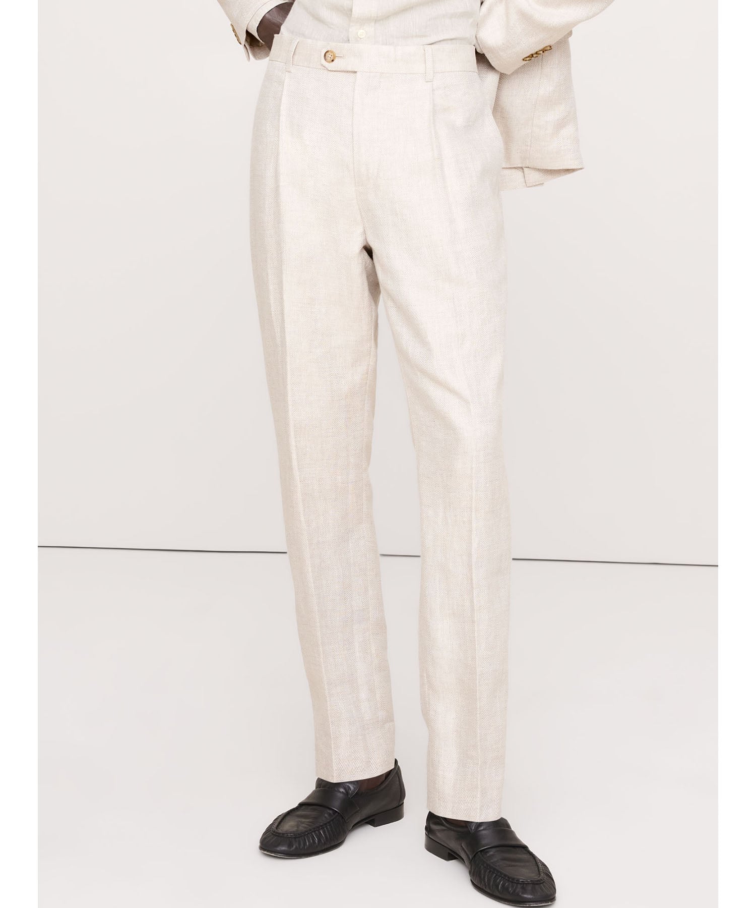 BANANA REPUBLIC (M)スリム ヘリンボーン リネン スーツパンツ バナナ・リパブリック パンツ スラックス・ドレスパンツ ベージュ【送料無料】
