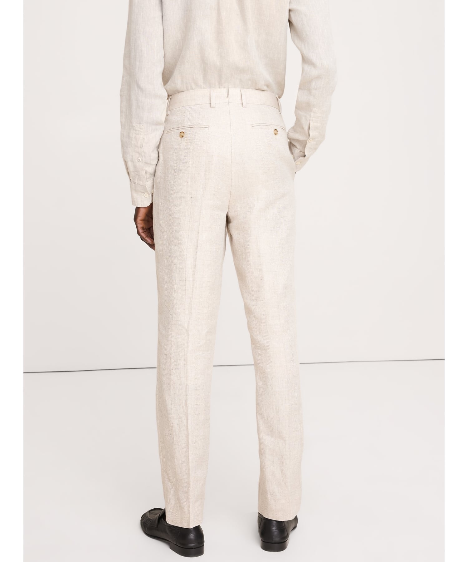 BANANA REPUBLIC (M)スリム ヘリンボーン リネン スーツパンツ バナナ・リパブリック パンツ スラックス・ドレスパンツ ベージュ【送料無料】