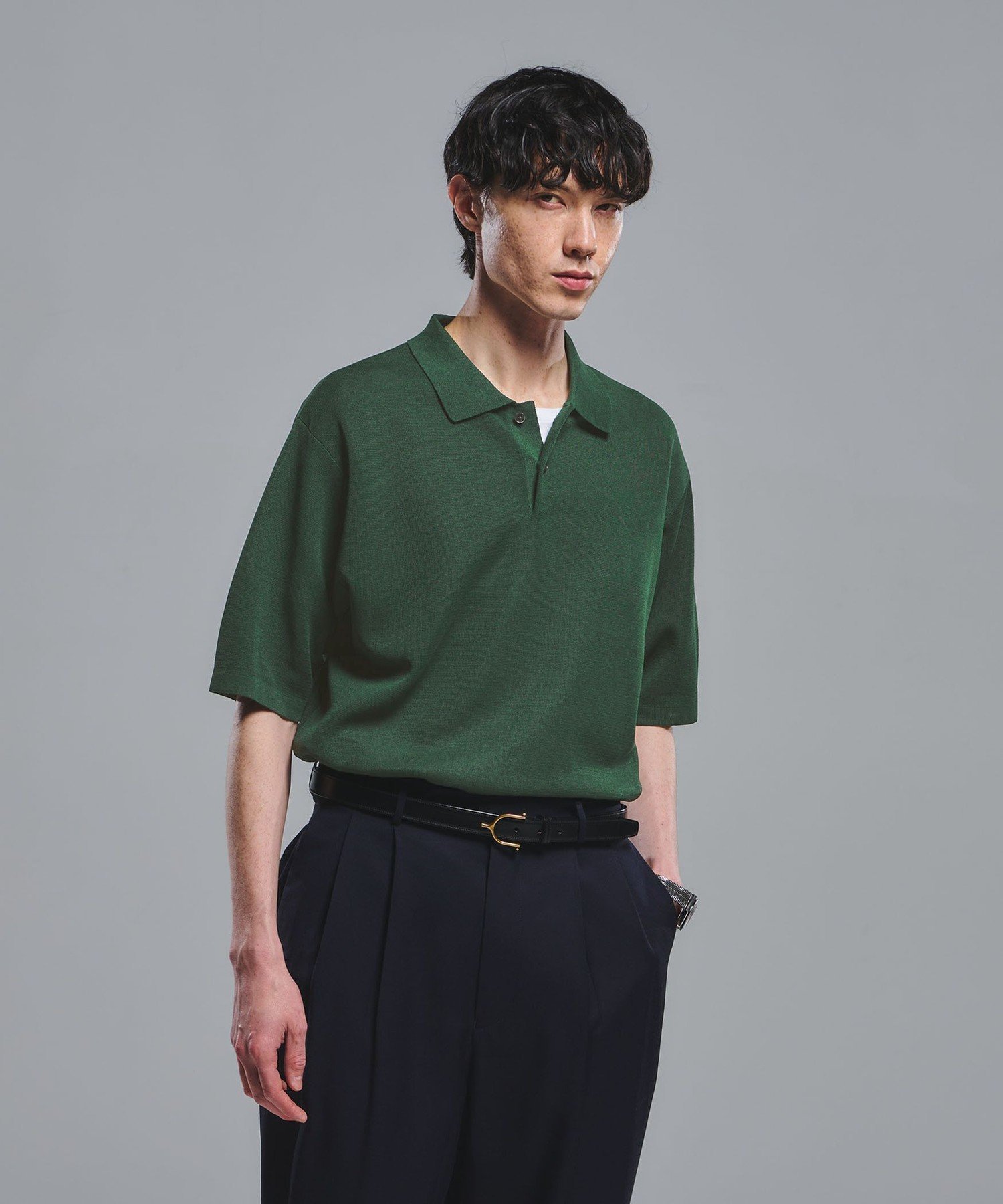 UNITED ARROWS green label relaxing BREEZY ペーパー 半袖 ポロシャツ -ハンドウォッシャブル・抗菌・通気性- ユナイテッドアローズ グリーンレーベルリラクシング トップス ポロシャツ イエロー ネイビー グリーン【送料無料】