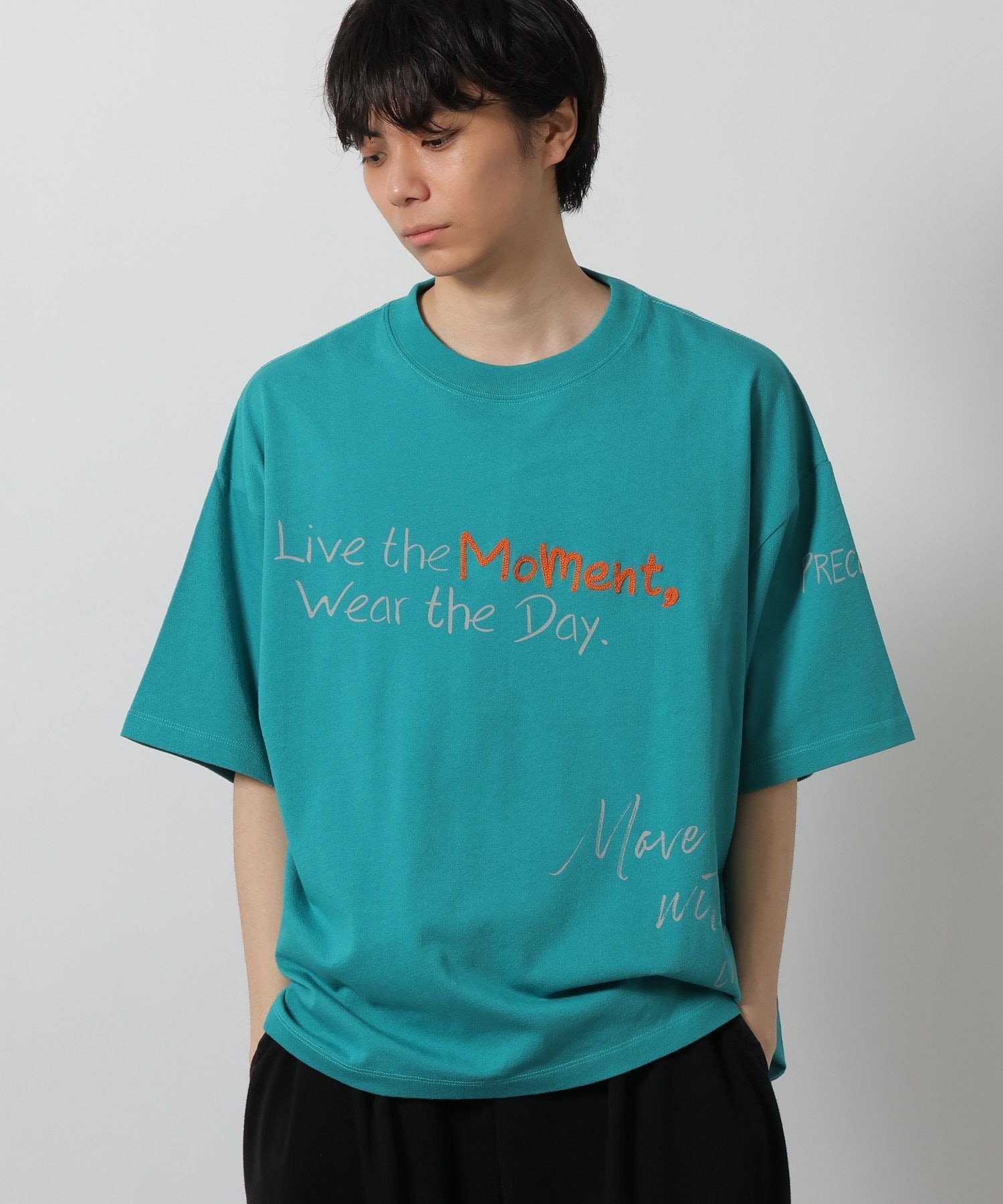 LAKOLE トビガラ梨地Tシャツ ラコレ トップス カットソー・Tシャツ ホワイト ブラック ブルー