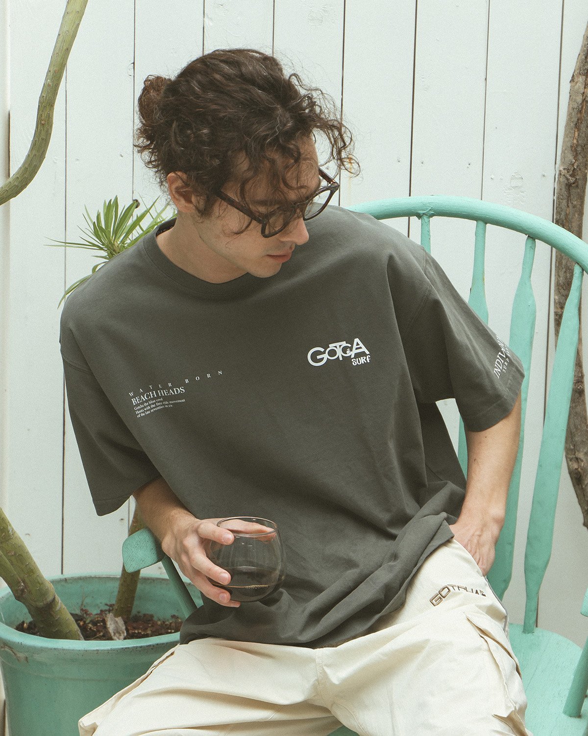 GOTCHA GOTCHA (ガッチャ) コアライン ワントーン サーフ フォト T ガッチャ トップス カットソー・Tシャツ カーキグリーン ホワイト ピンク【送料無料】