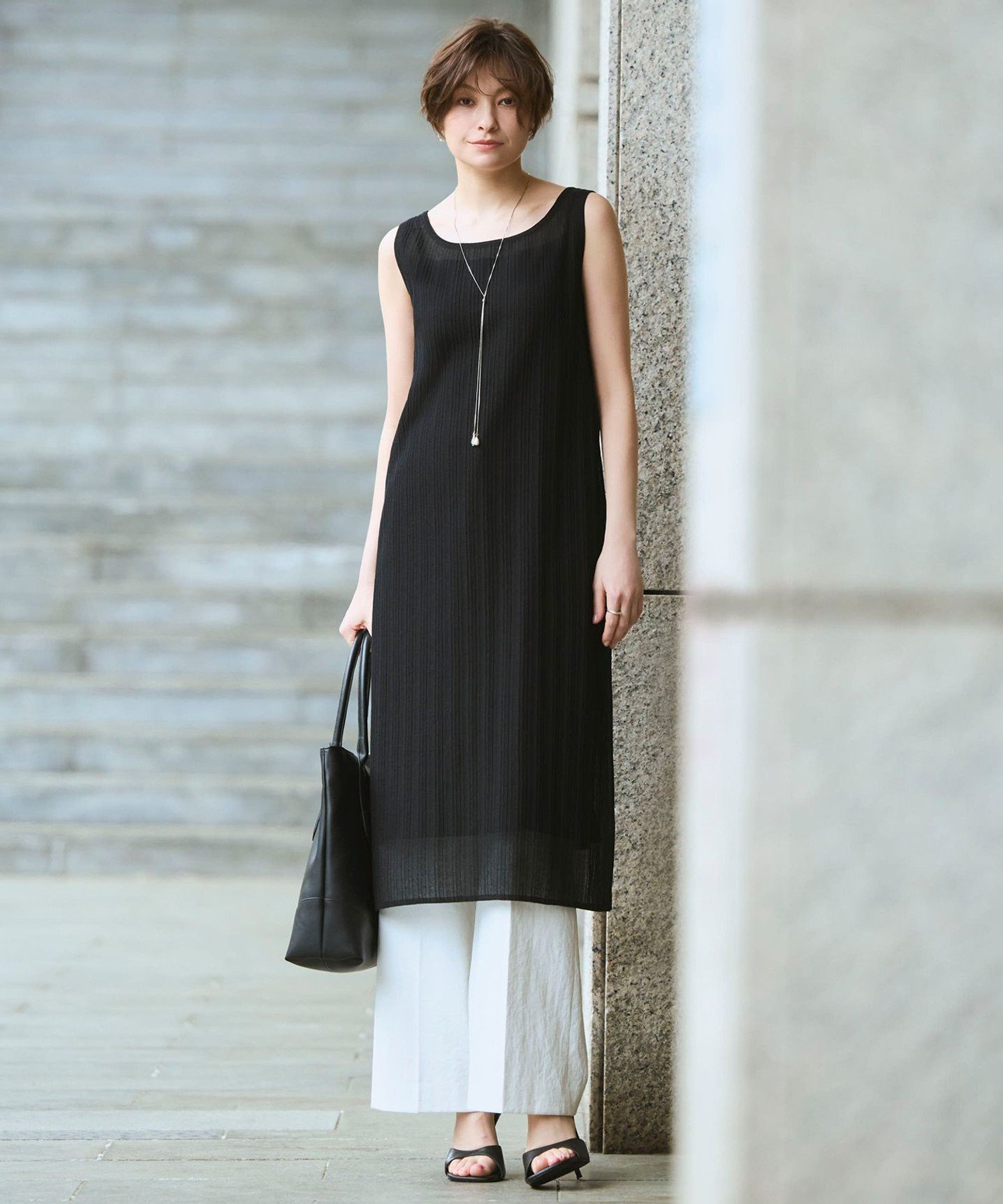 ICB 【30th ANNIVERSARY】シアーライトリュクス ニットワンピース アイシービー ワンピース・ドレス ワンピース カーキグリーン ブラック