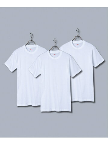 HANES (M)3枚組 アカラベルTシャツ クルーネック / Vネック ロッキーモンロー カットソー Tシャツ ホワイト