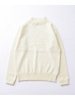 Military Moc Neck Sweater UF07-12B001: White Military Moc Neck Sweater UF07-12B001: White