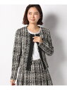 【SALE/50%OFF】MISS J 【セットアップ対応】ラメツイードジャケット ミスジェイ ジャケット・アウター ノーカラージャケット ブラック ベージュ【...